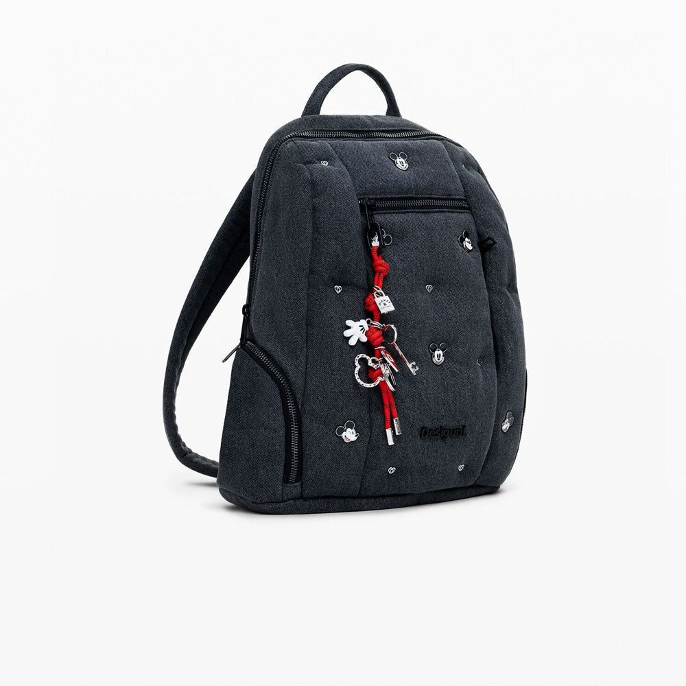 Desigual Zaino in Denim Mickey Medio Colore Grigio 2