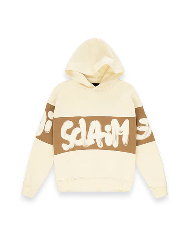 Disclaimer Felpa In Cotone con Stampa Colore Latte-Cammello