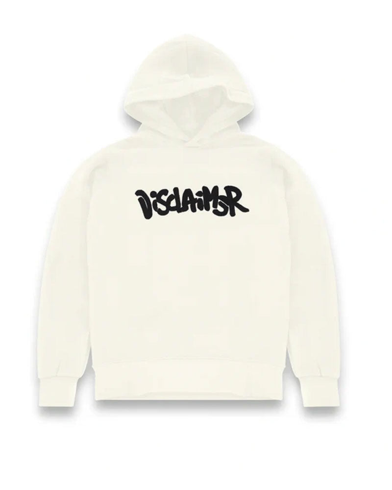 Disclaimer Felpa con Cappuccio e Logo da Uomo Colore Latte