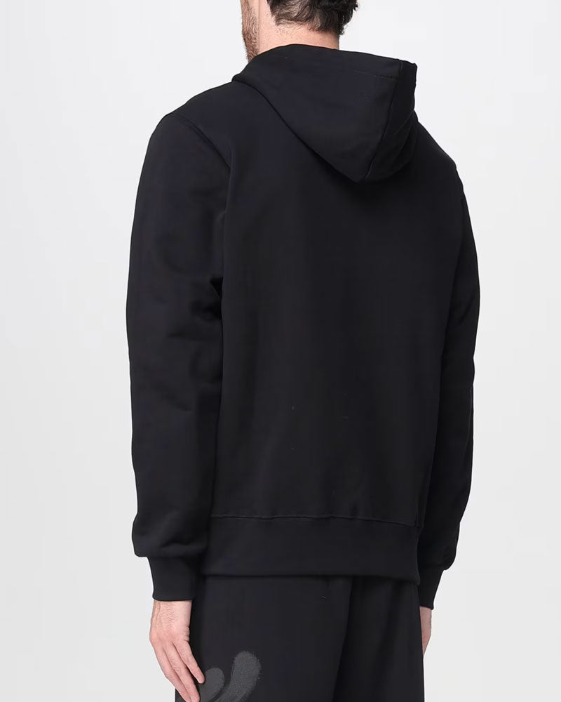 Disclaimer Felpa con Cappuccio e Logo Fronte da Uomo Colore Nero