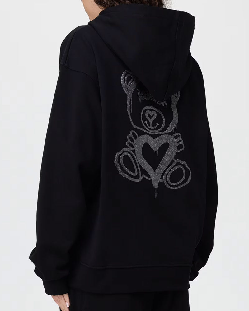 Disclaimer Felpa con Cappuccio in Cotone da Donna Colore Nero