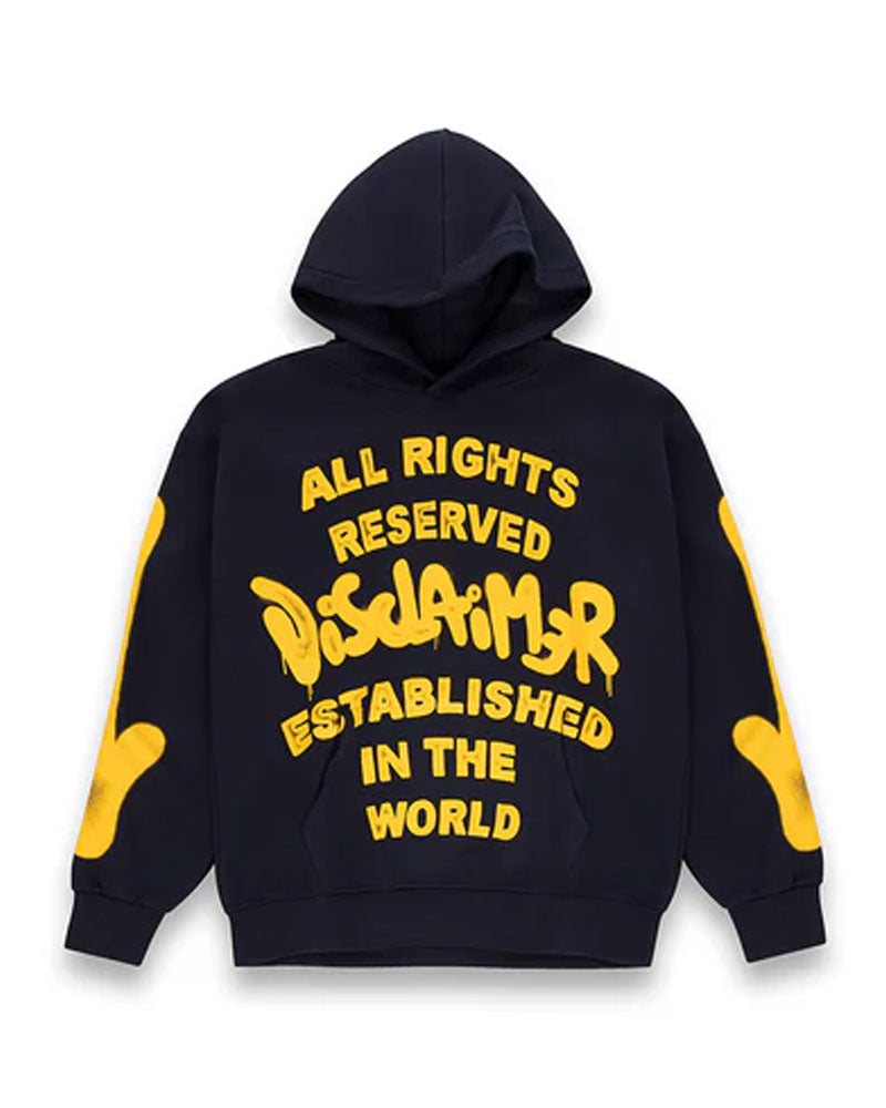 Disclaimer Felpa con Stampa sul Retro da Uomo Colore Blu Navy