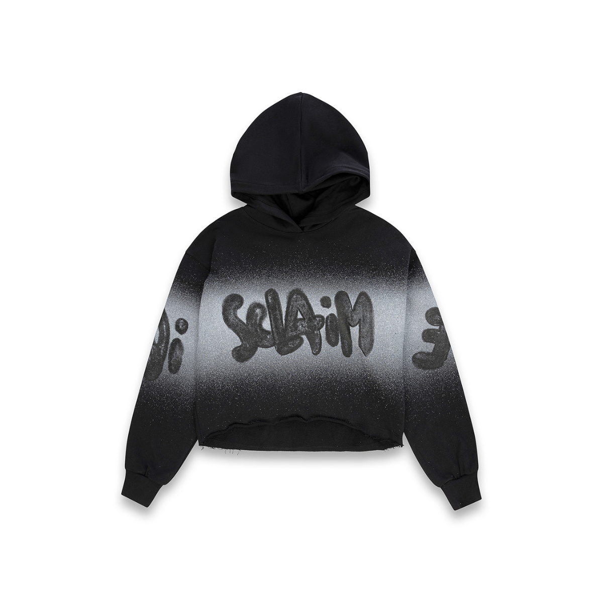 Disclaimer Felpa Cropped con Cappuccio Colore Nero