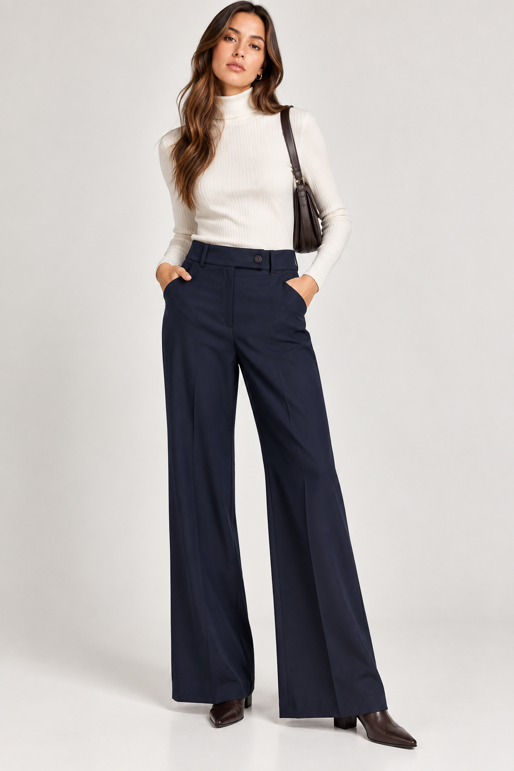 Eco Pantalone Palazzo Colore Blu