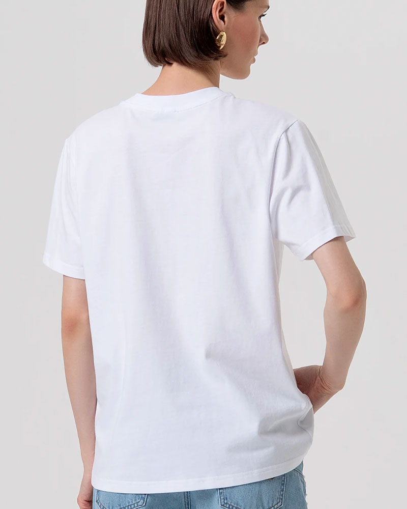 Fracomina T-Shirt Over in Jersey di Cotone Colore Bianco