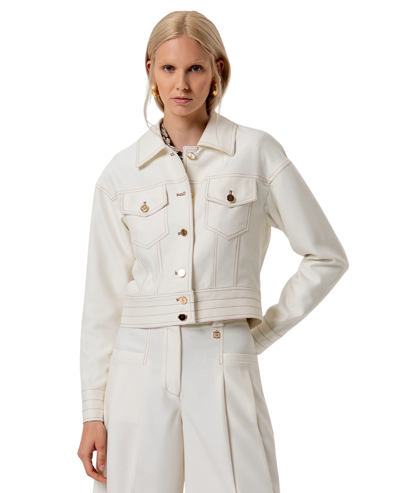 Fracomina Giacca Regular con Tasche Sul Petto Colore Bianco