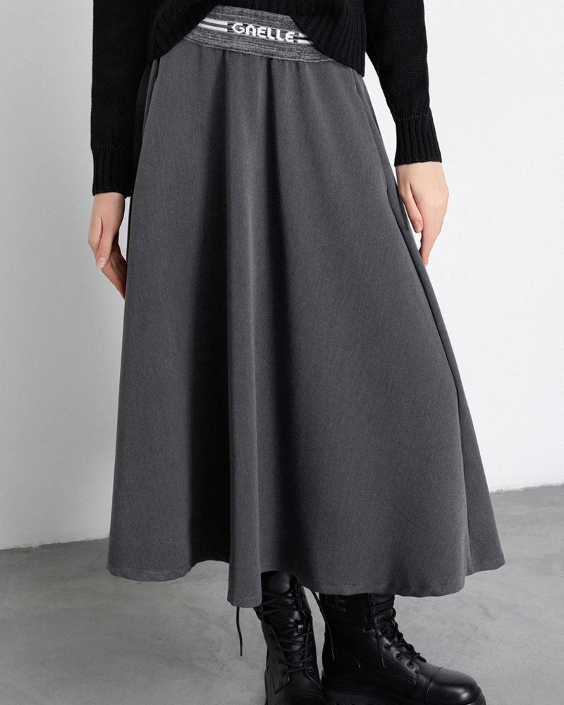 Gaelle Gonna Midi con Logo Colore Grigio