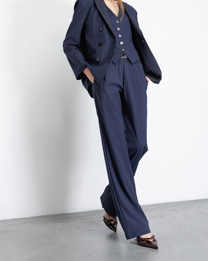 Gaelle Pantalone Dritto Morbido con Coulisse in Vita da Donna Colore Blu