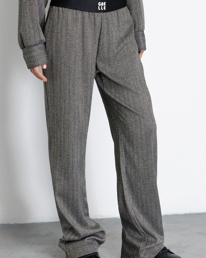 Gaelle Pantalone Dritto con Pieghe e Elastico da Donna Colore Nero