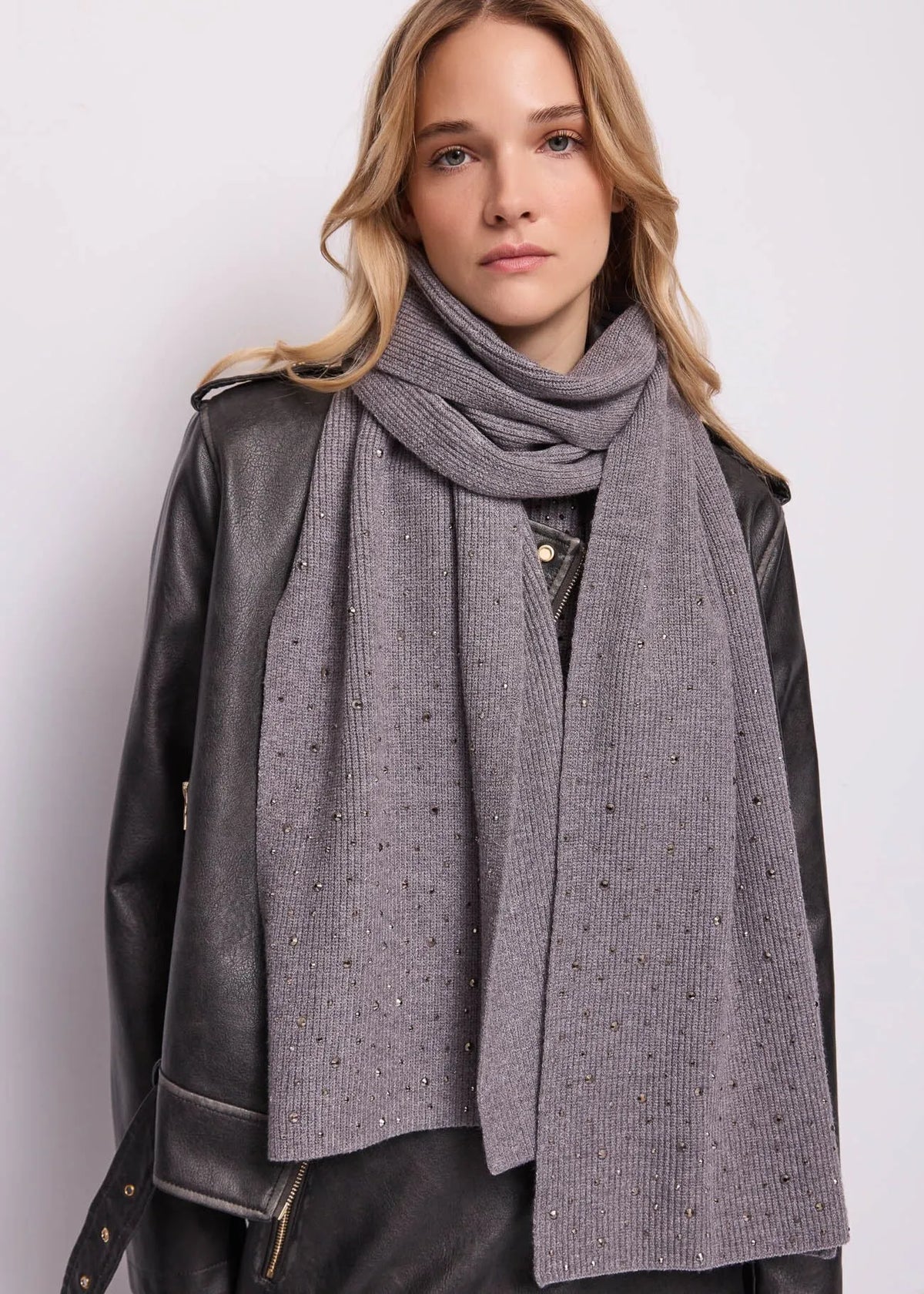 Gaudì Sciarpa Donna con Strass Colore Grigio