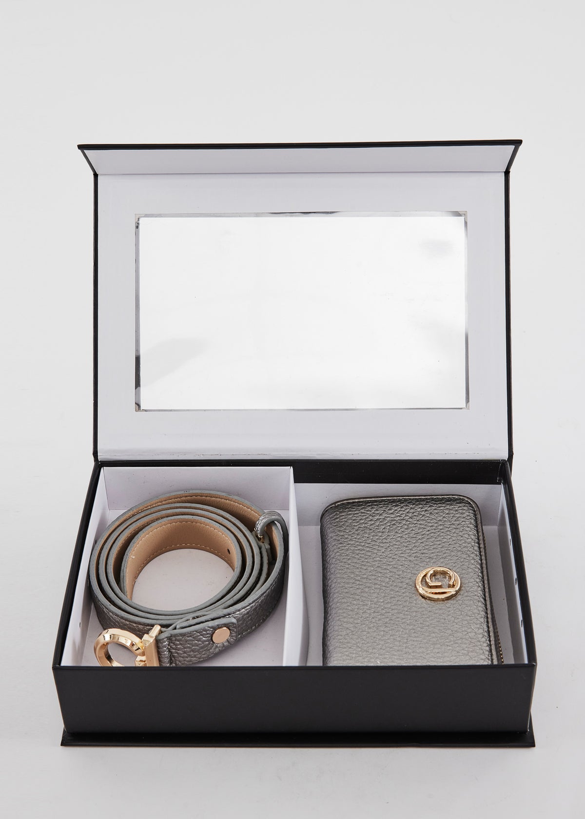 Gaudì Set Regalo Cintura e Portafoglio Colore Argento