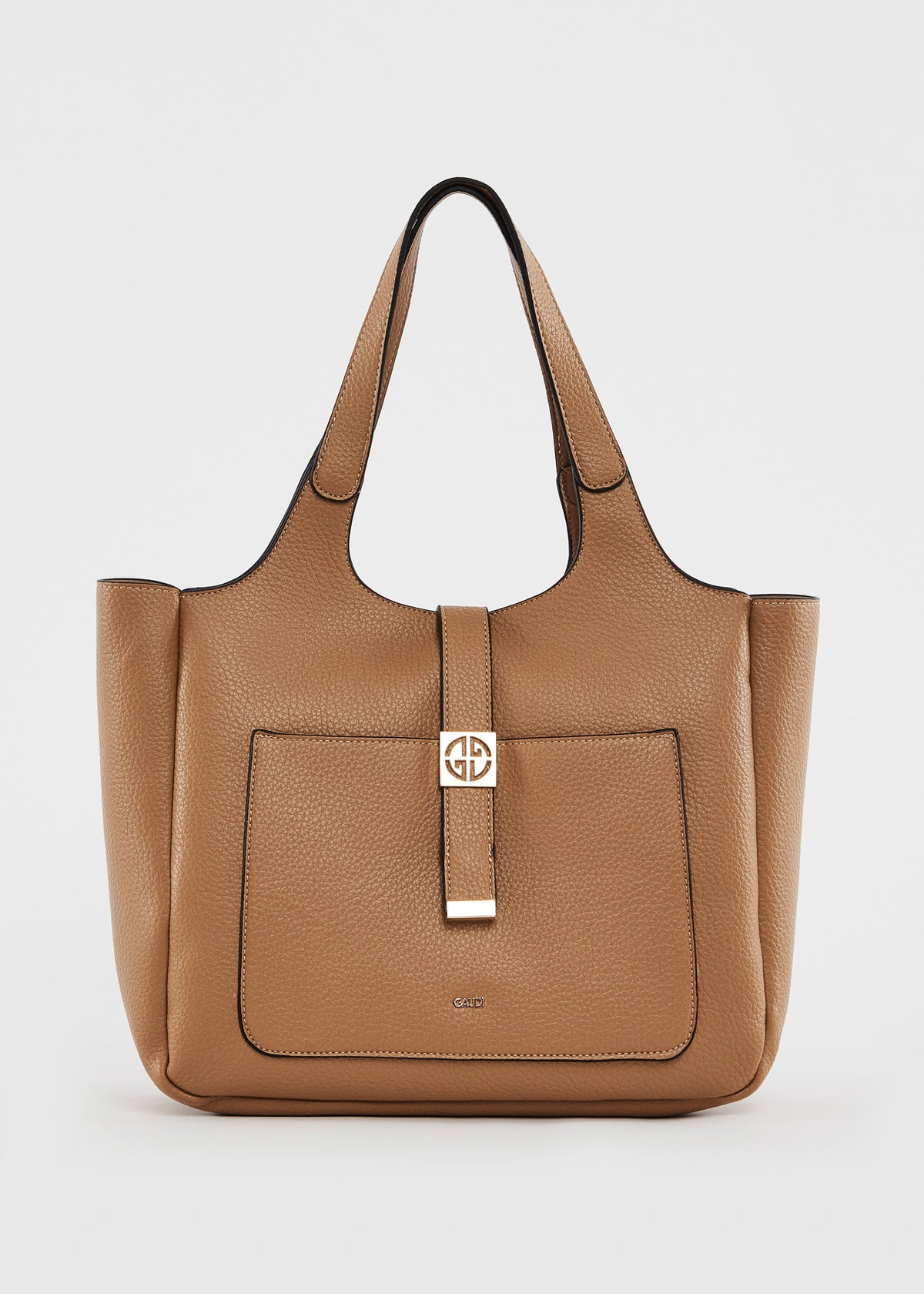 Gaudì Shopper con Tasca Frontale e Logo Colore Cuoio