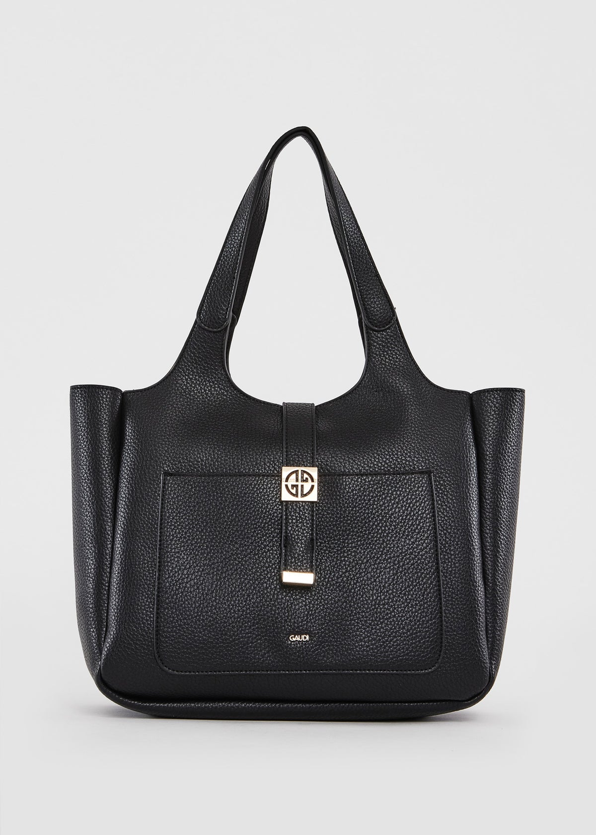 Gaudì Shopper con Tasca Frontale e Logo Colore Nero