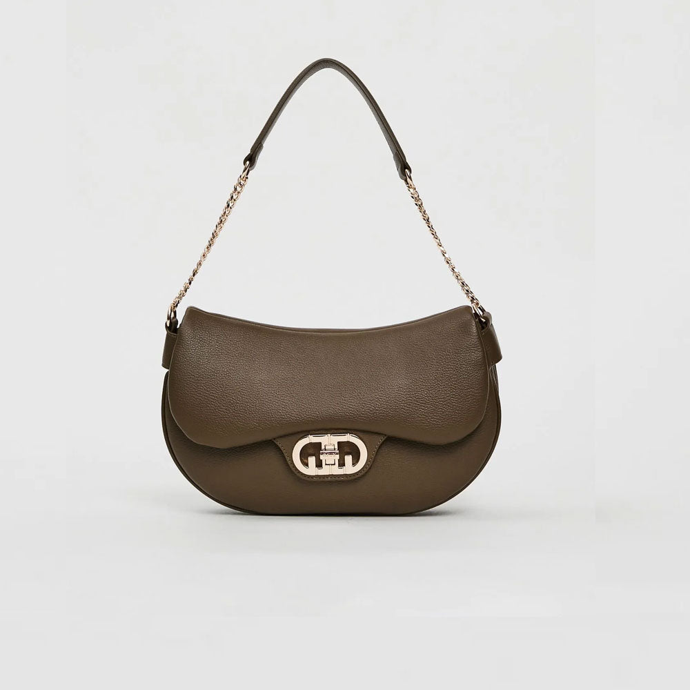 Gaudì Borsa Hobo con Logo in Similpelle Colore Verde Militare