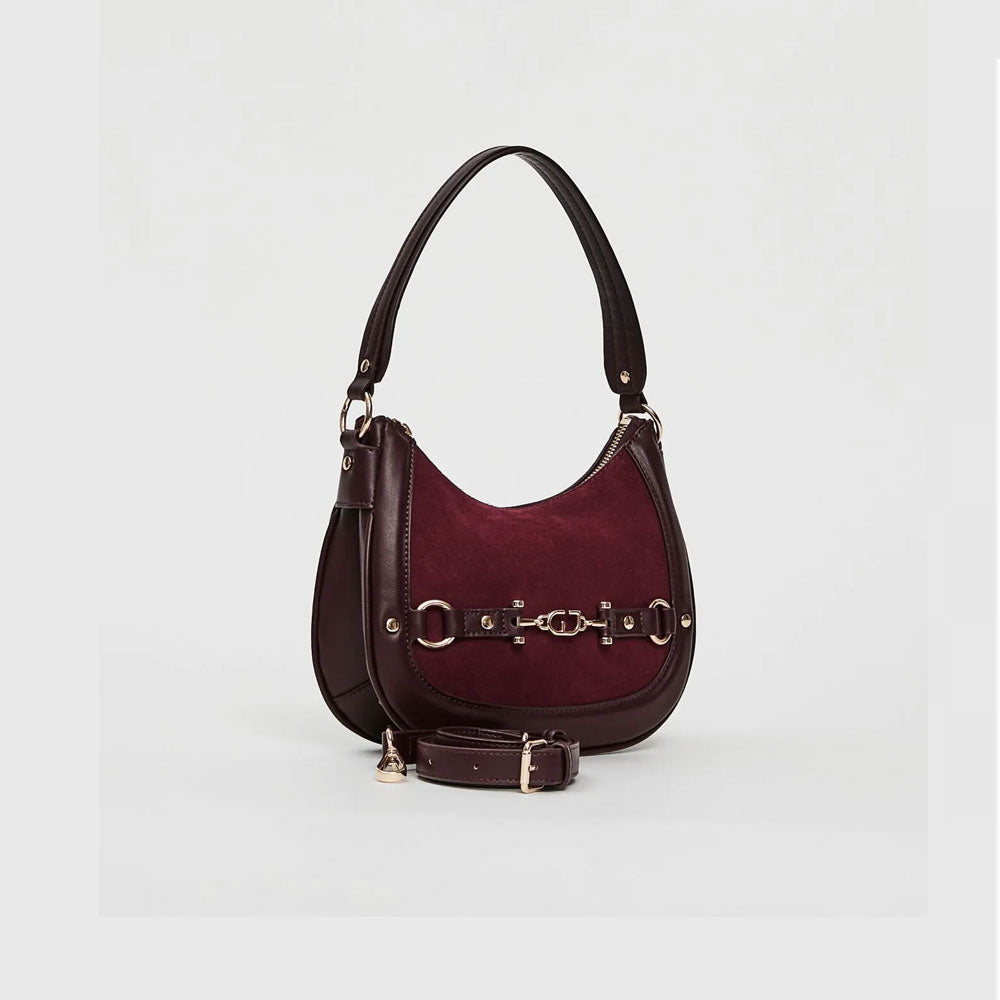 Gaudì Borsa Mini Hobo in Suede Colore Bordeaux
