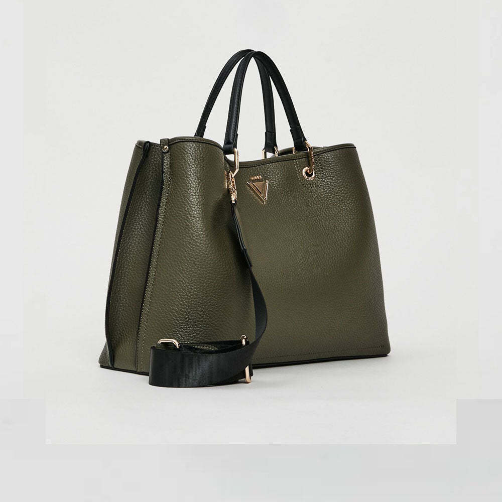 Gaudì Borsa Top Handle in Similpelle Large Colore Verde Militare