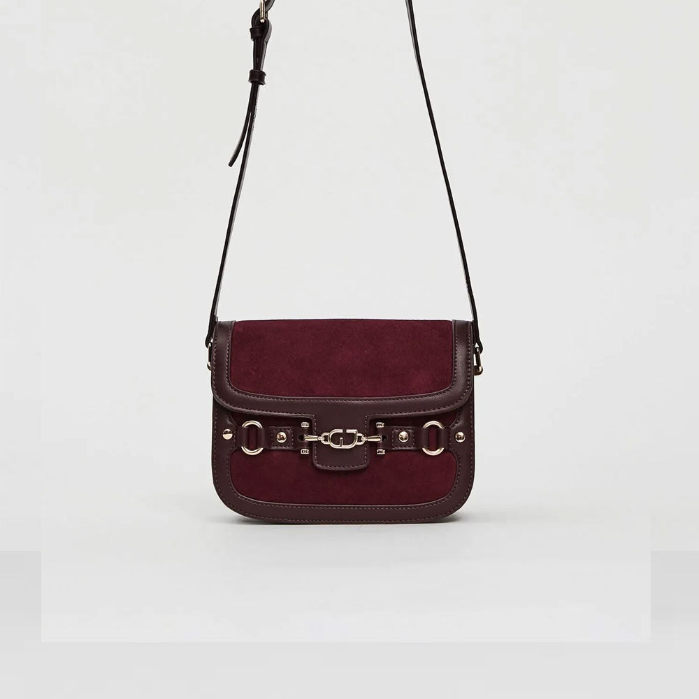 Gaudì Borsa con Tracolla Small in Suede Colore Bordeaux
