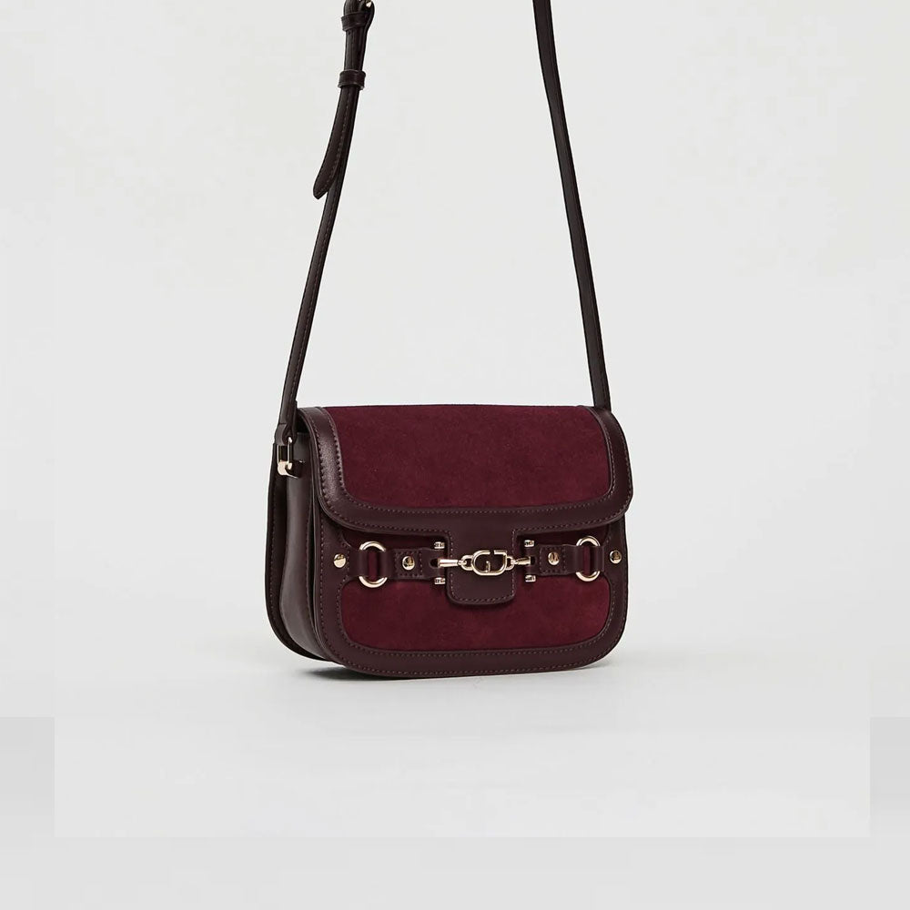 Gaudì Borsa con Tracolla Small in Suede Colore Bordeaux