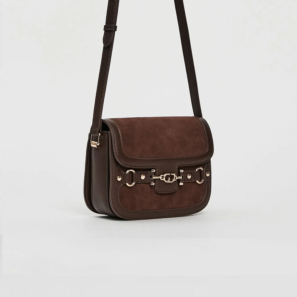 Gaudì Borsa con Tracolla Small in Suede Colore Coffee