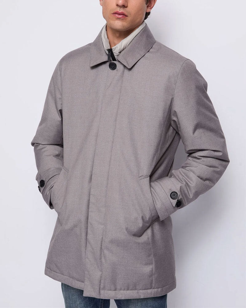 Gaudì Cappotto in Tessuto Tecnico da Uomo Colore Grigio