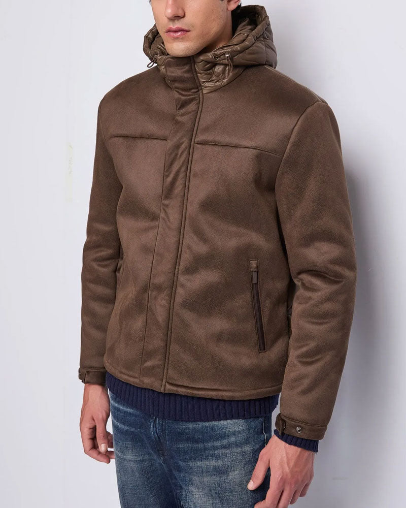 Gaudì Giubbotto in Similpelle e Nylon da Uomo Colore Marrone