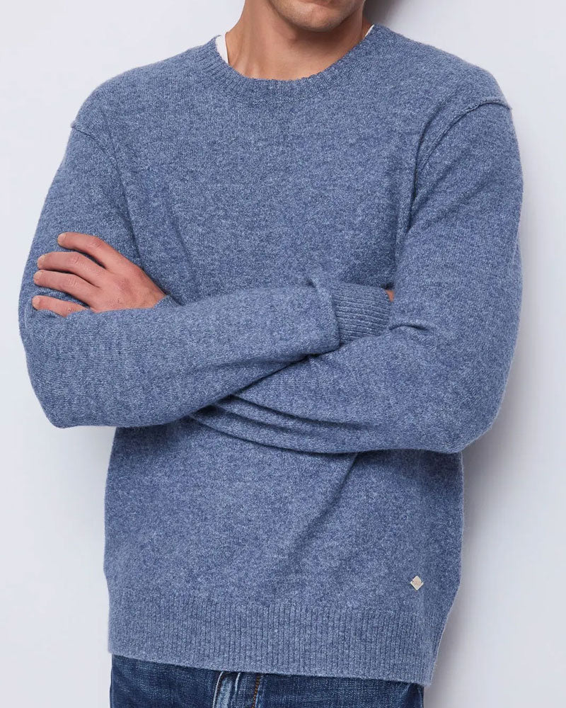 Gaudì Maglia Girocollo in Lana con Logo da Uomo Colore Blu