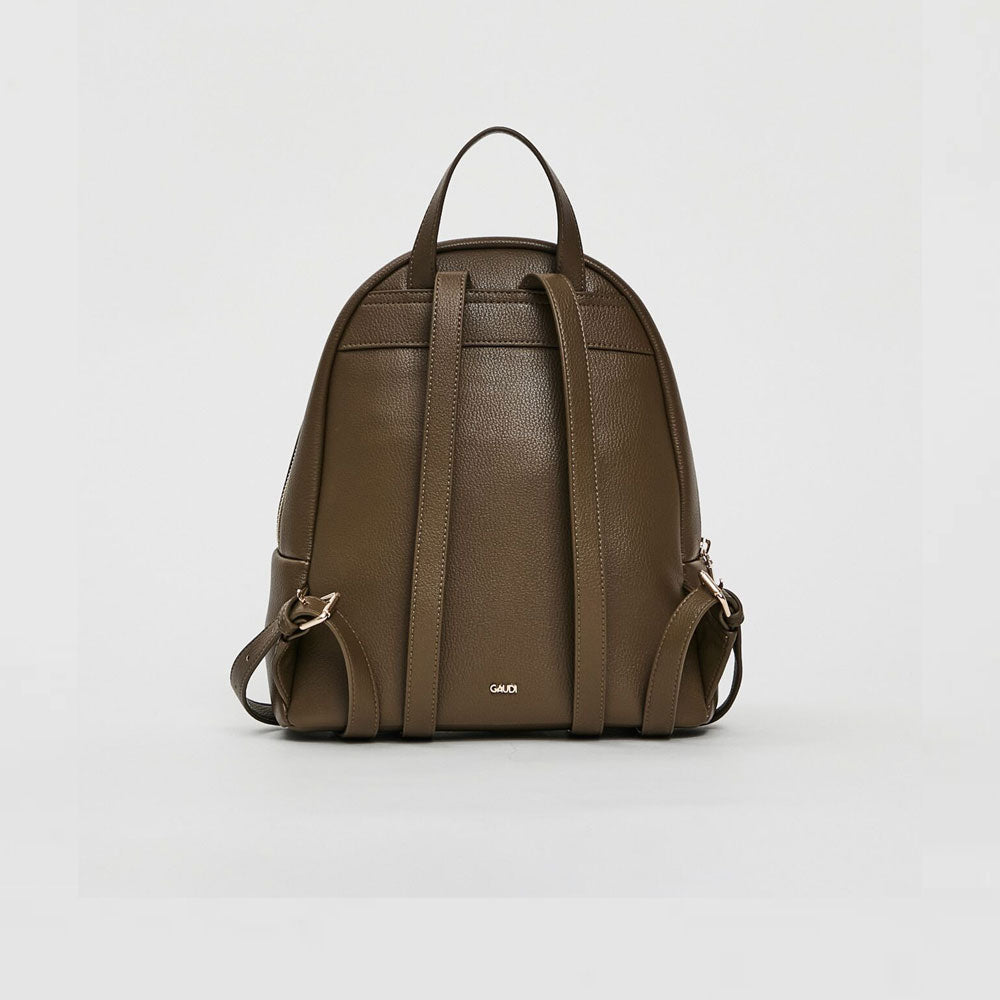 Gaudì Zaino con Logo in Similpelle Colore Verde Militare