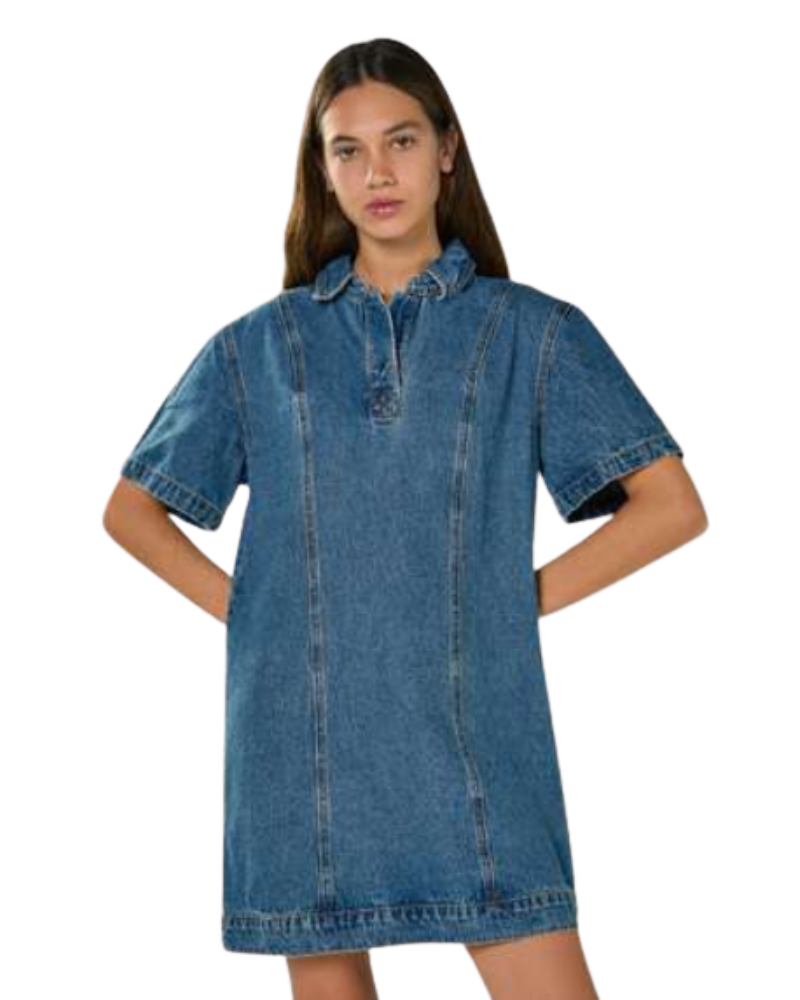 Glamours Abito Colore Denim