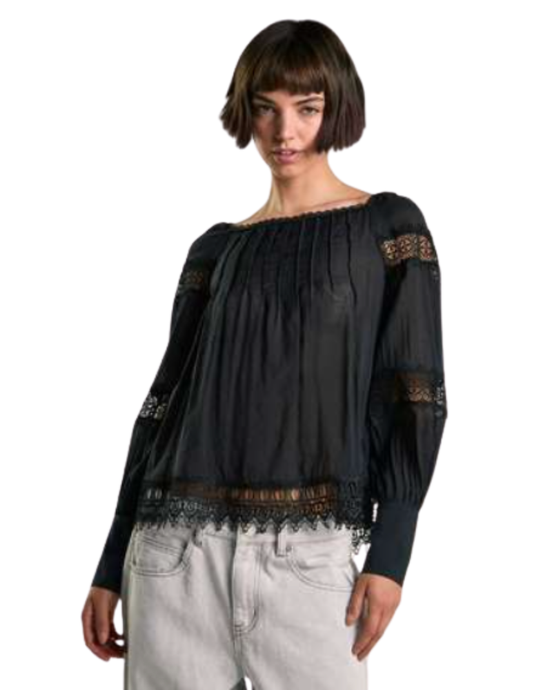 Glamours Blusa Colore Nero