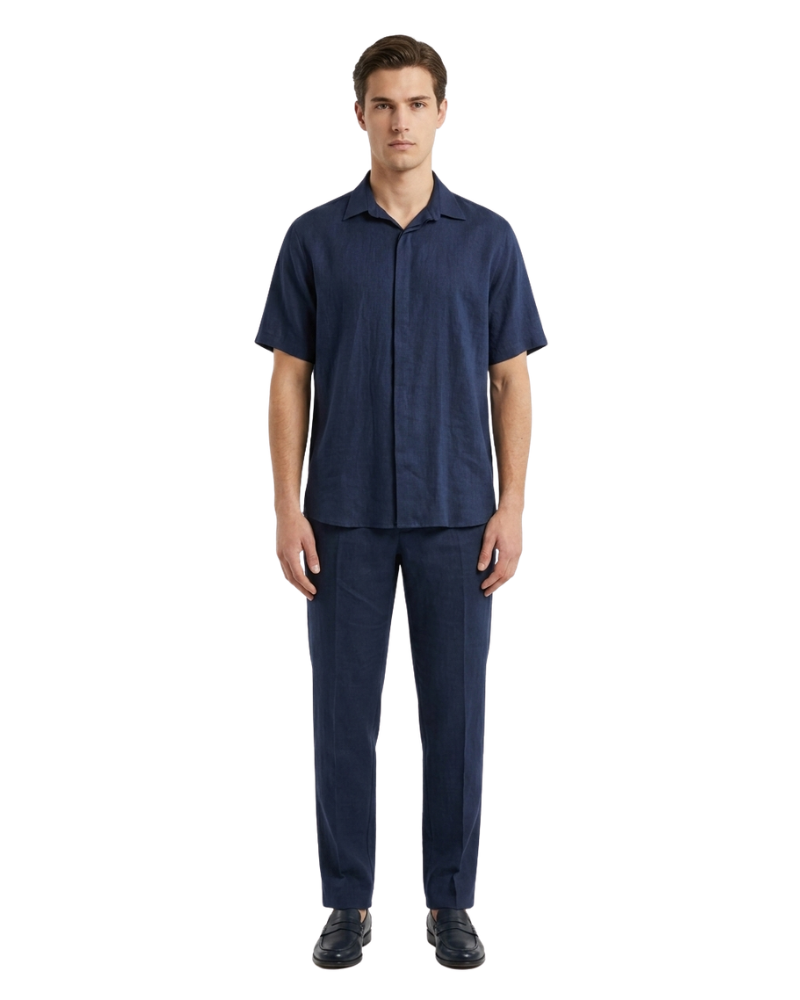 Grillo Sport Camicia Uomo Colore Blu Navy a Manica Corta