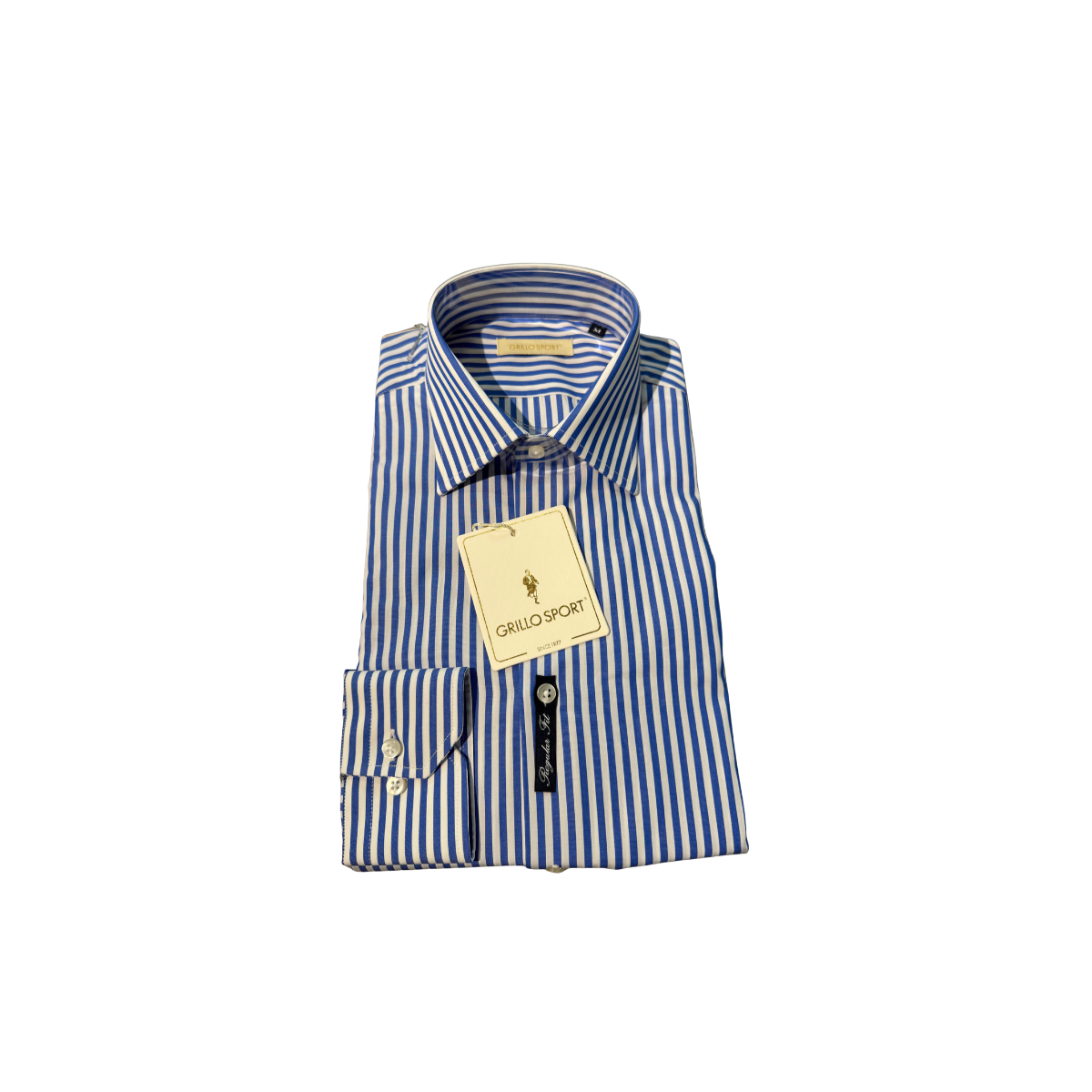 Grillo Sport Camicia Uomo Regular Fit a Righe Blu e Bianche