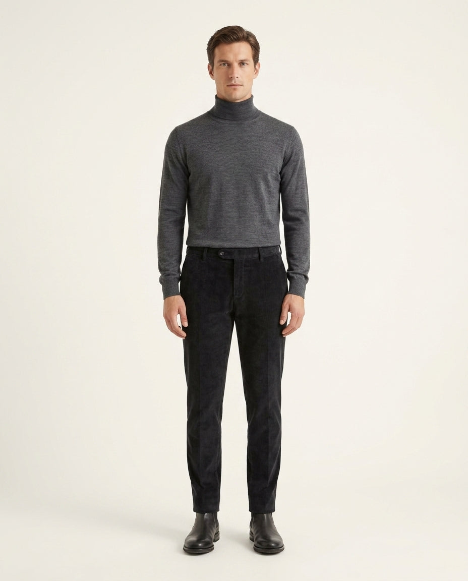 Grillo Sport Pantalone Uomo in Velluto Colore Nero