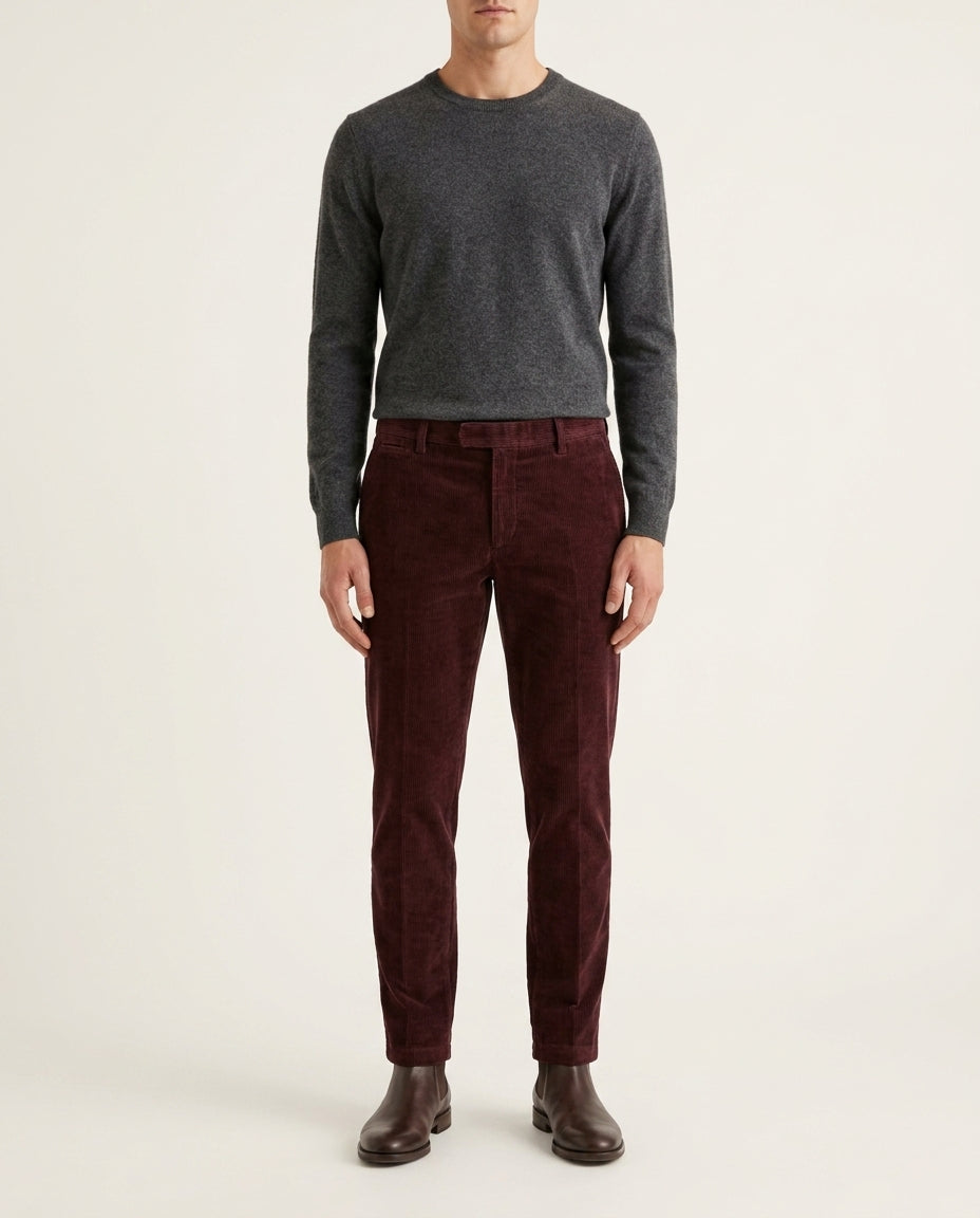 Grillo Sport Pantalone Uomo in Velluto Colore Tegola
