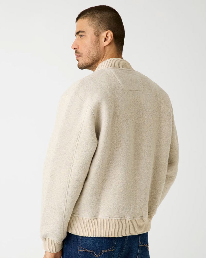 Guess Bomber in Misto Lana da Uomo Colore Panna