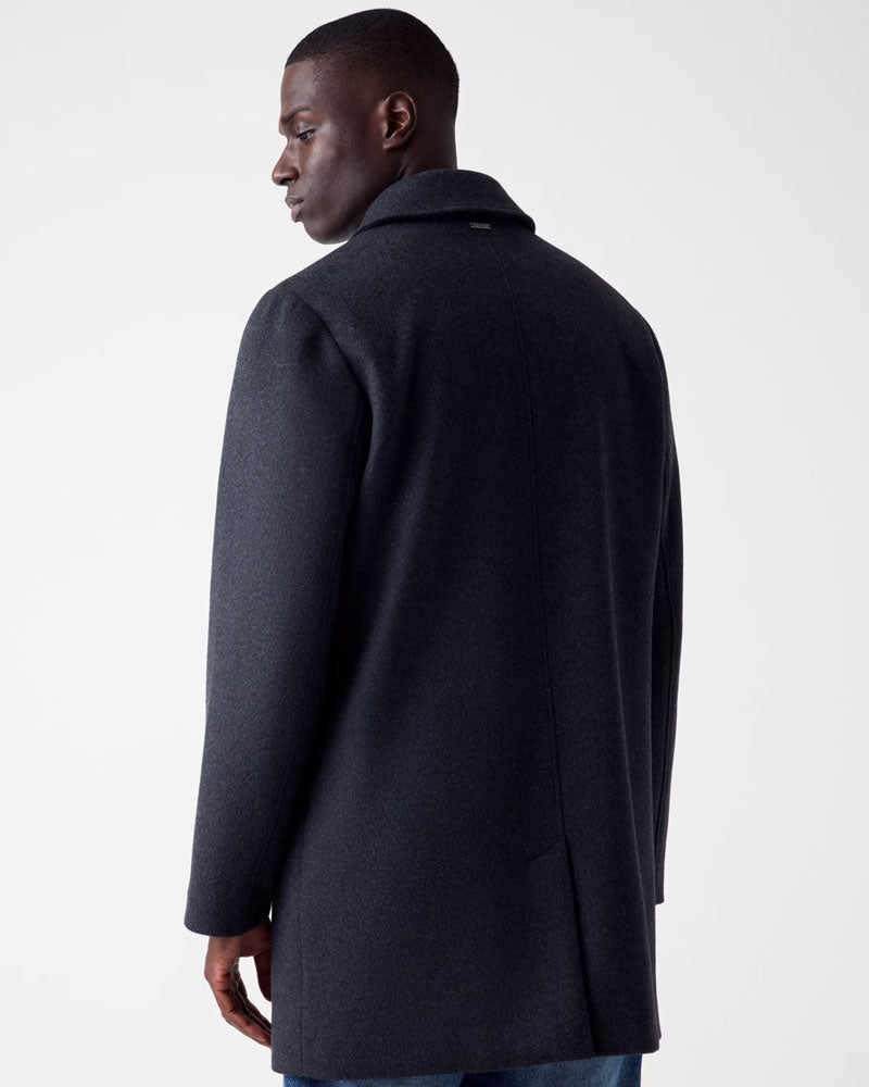 Guess Cappotto Sciancrato in Misto Lana Melton da Uomo Colore Blu