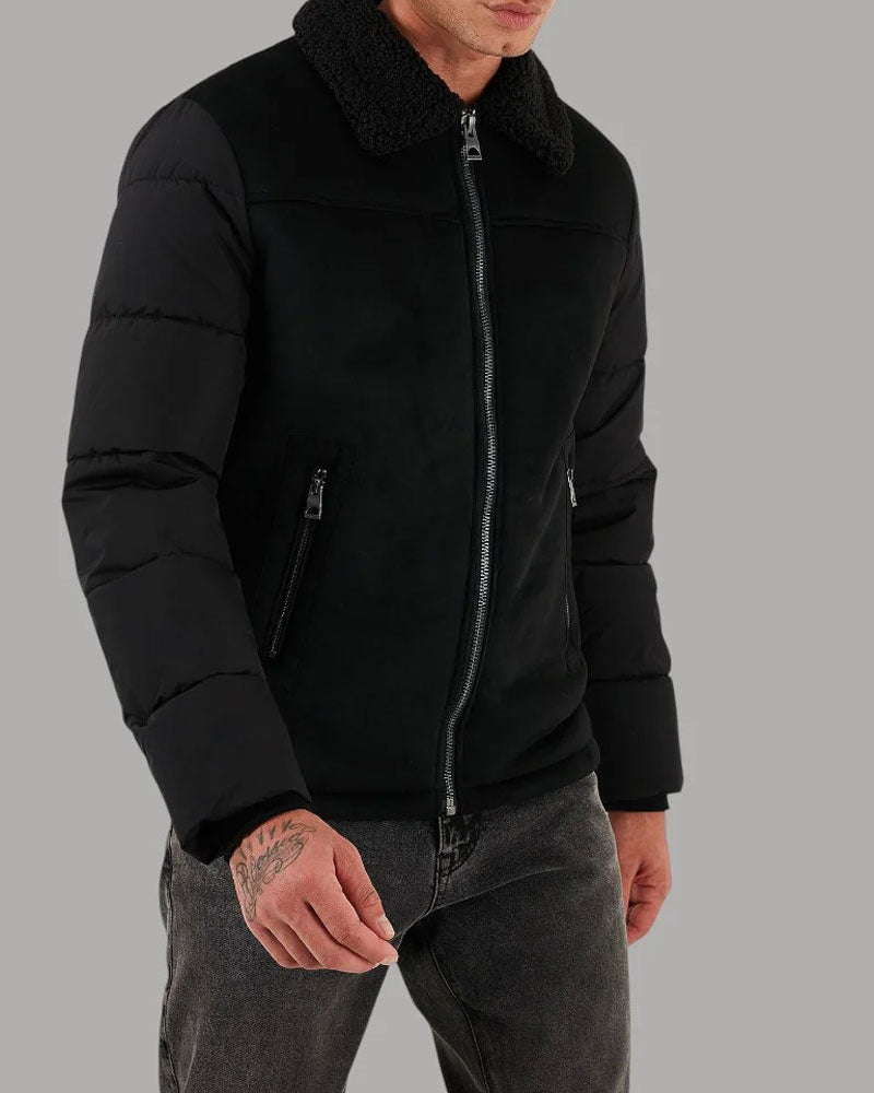 Guess Giacca Eco Montone da Uomo Colore Nero