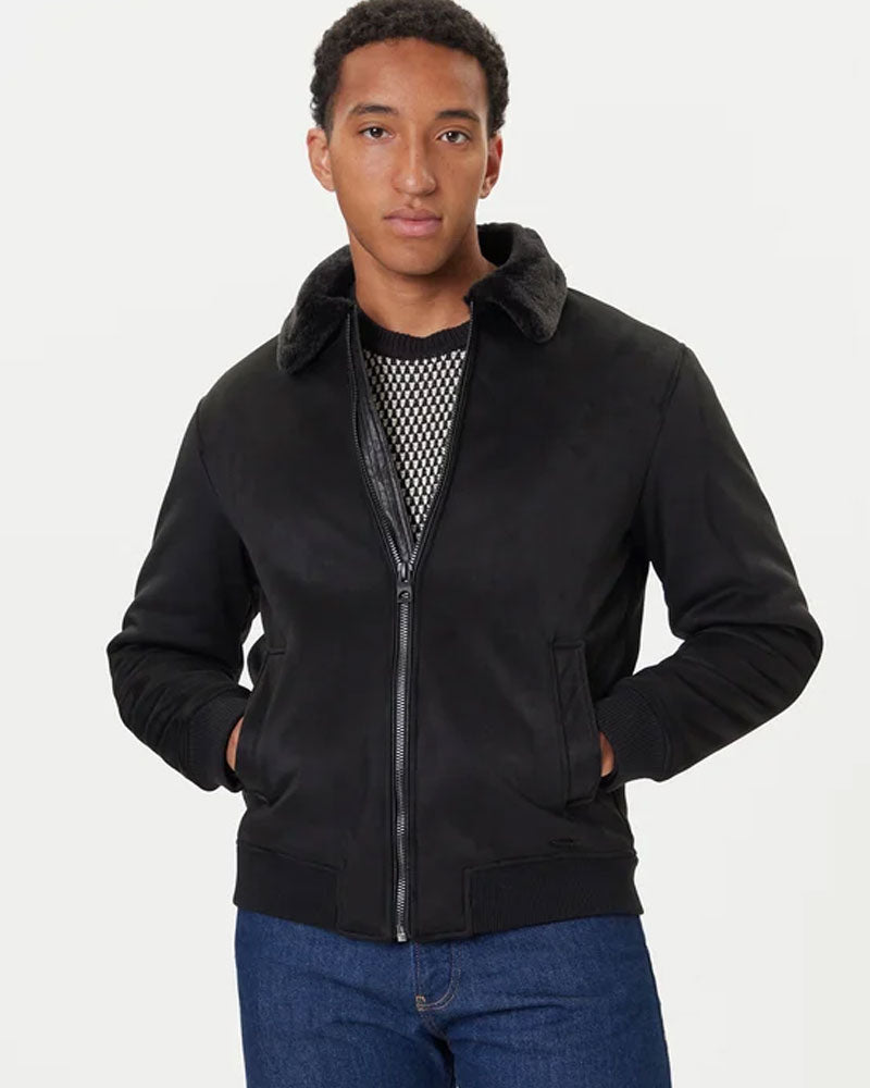 Guess Giacca in Similpelle da Uomo Colore Nero