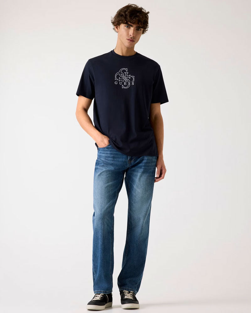 Guess T-Shirt con Logo 4G da Uomo Colore Blu