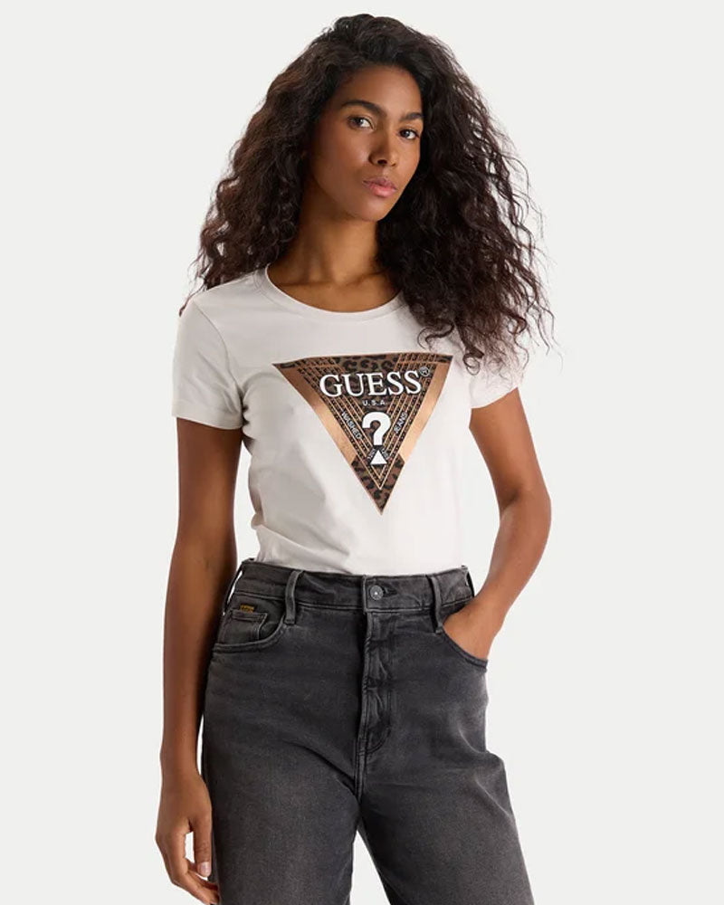 Guess T-Shirt con Stampa da Donna Colore Bianco