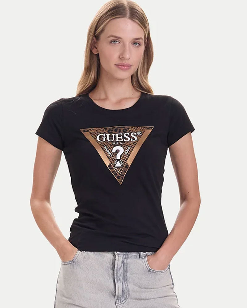 Guess T-Shirt con Stampa da Donna Colore Nero