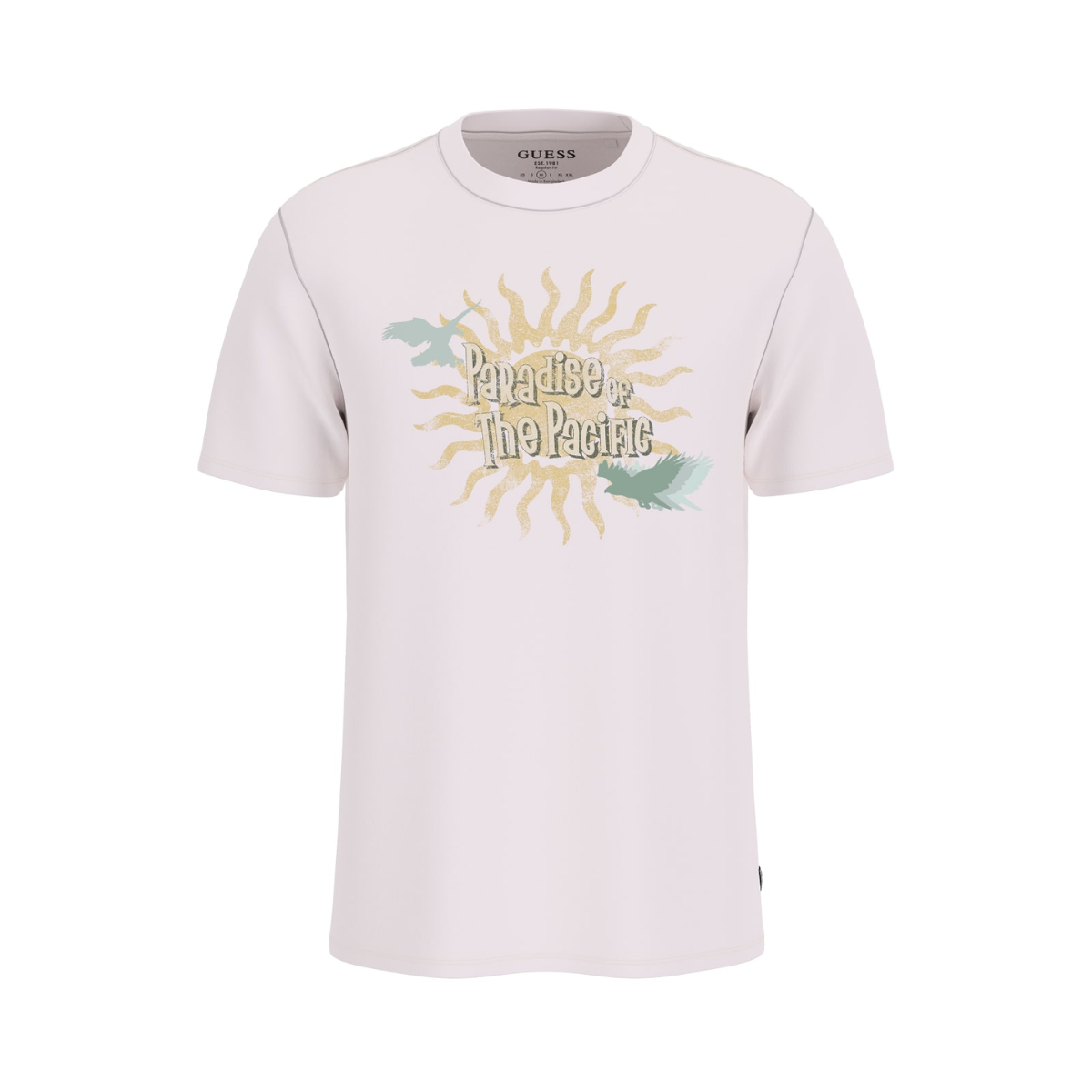 Guess T-shirt Uomo Stampa Paradise Colore Beige