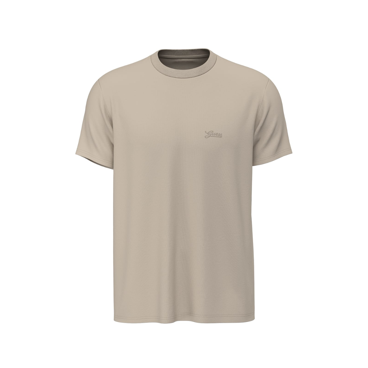 Guess T-shirt Uomo con Logo Ricamato Colore Beige