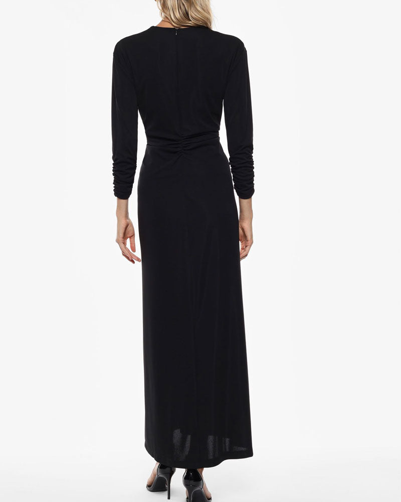 Imperial Abito Lungo con Maniche Lunghe e Anello Centrale Colore Nero