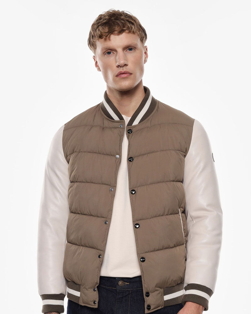 Imperial Giacca Bomber Imbottita con Bottoni da Uomo Colore Beige