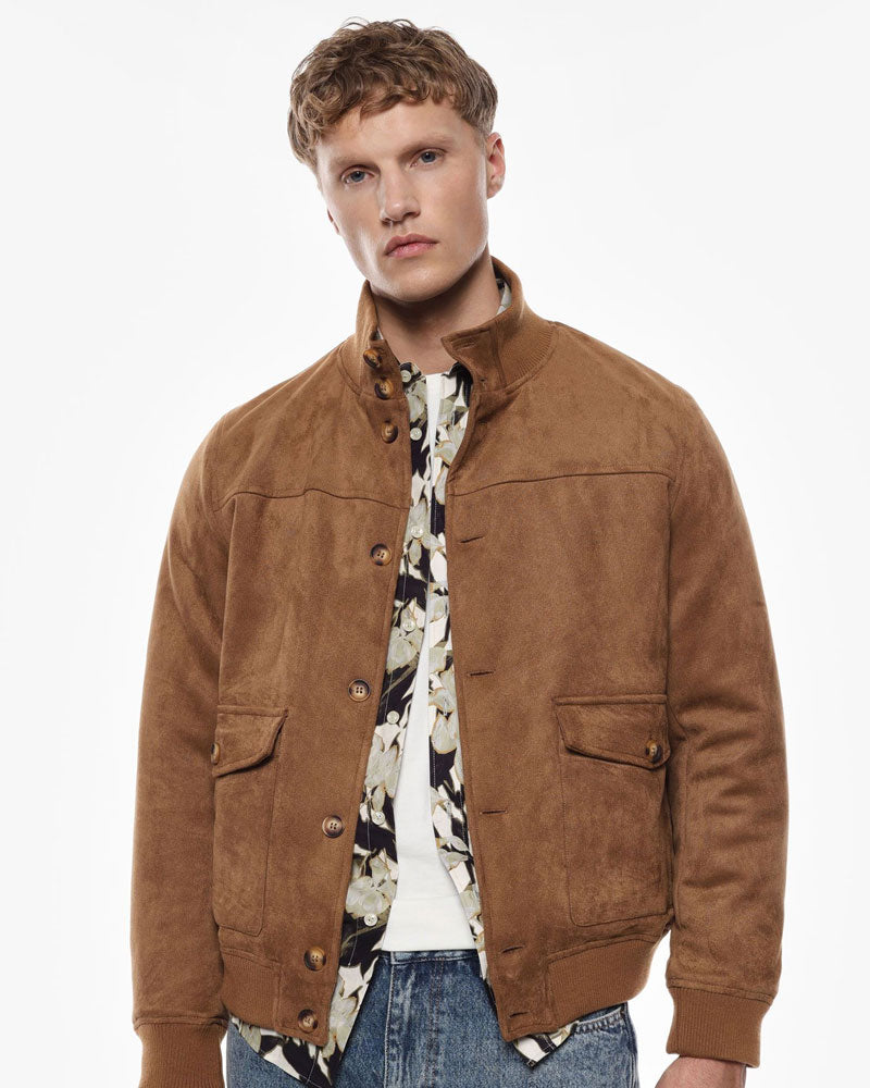 Imperial Giacca Bomber con Bottoni e Tasche da Uomo Colore Beige