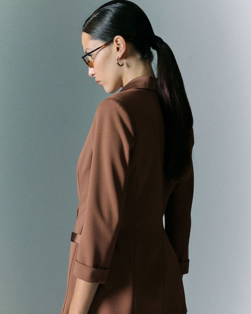 Imperial Giacca Doppiopetto Classica da Donna Colore Castagna