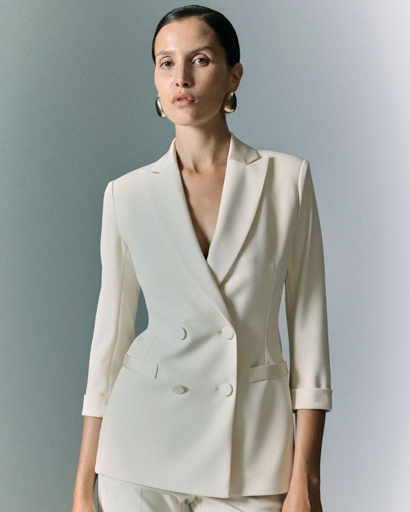 Imperial Giacca Doppiopetto Classica da Donna Colore Gesso