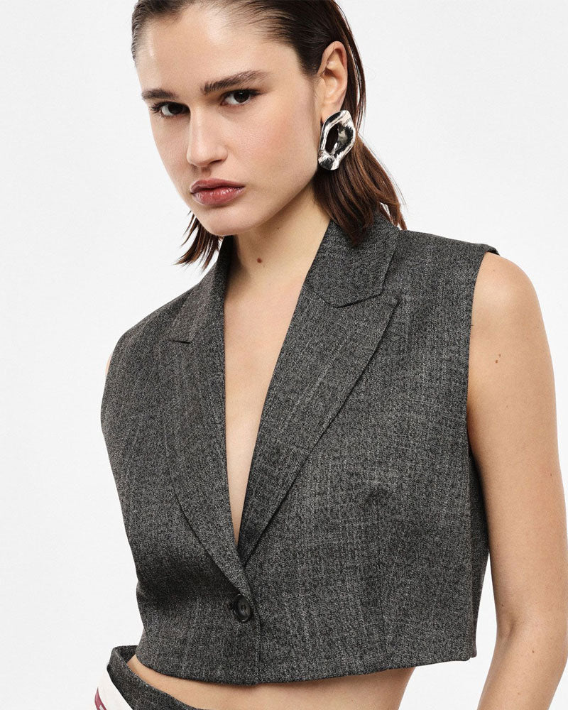 Imperial Gilet Corto con Revers e Abbottonatura Frontale Colore Nero