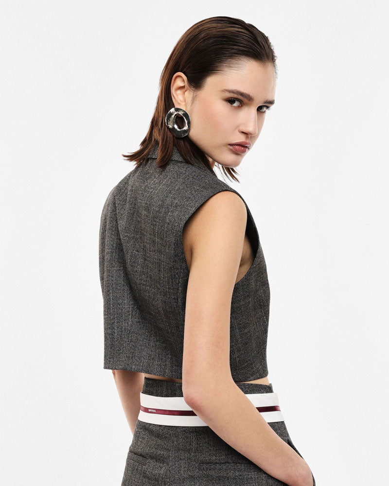 Imperial Gilet Corto con Revers e Abbottonatura Frontale Colore Nero
