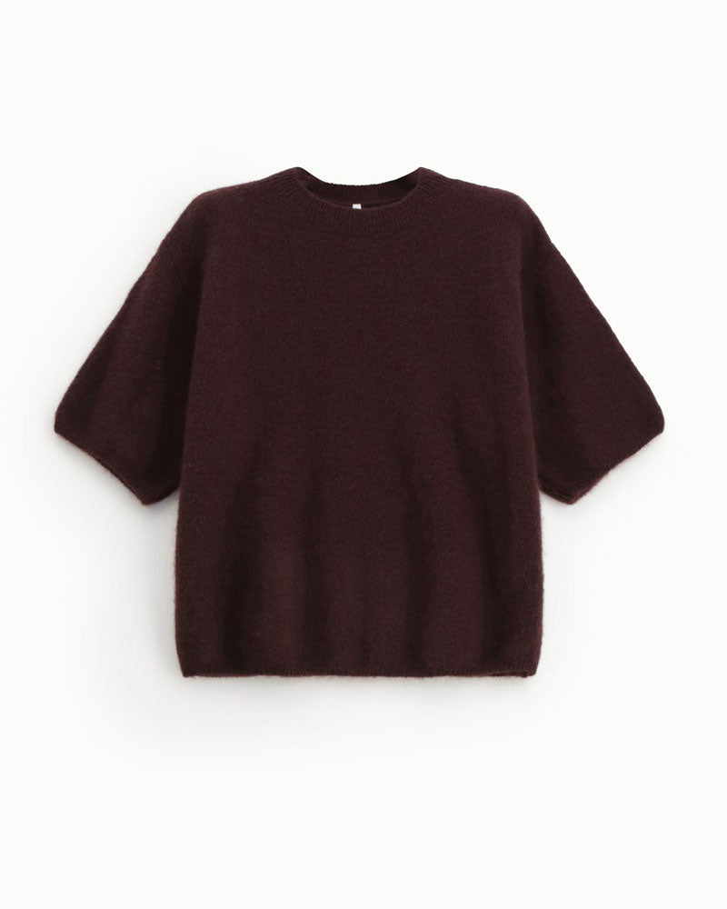 Imperial Maglione Pullover a Maniche al Gomito Colore Prugna